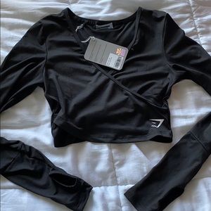 Gymshark black crop top xs